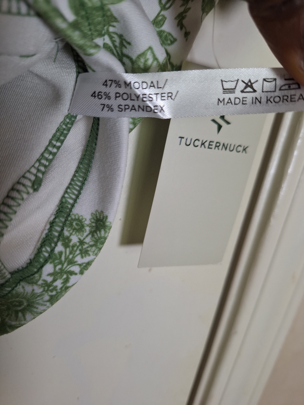 Tuckernuck French Green Toile Floral Swing Sweatshirt Mixed Media Pocket Sz S/XS - Picture 7 of 7